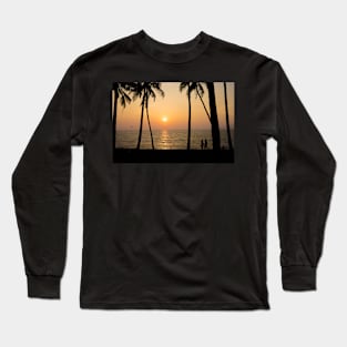 Tropical beach at sunset Long Sleeve T-Shirt